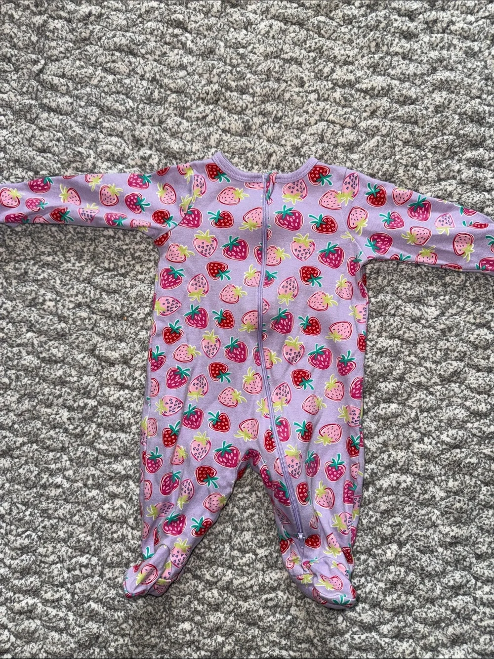 wonder nation Lavender Footed One-Piece with Strawberry Print
